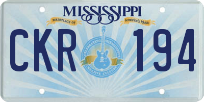MS license plate CKR194