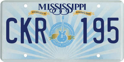 MS license plate CKR195