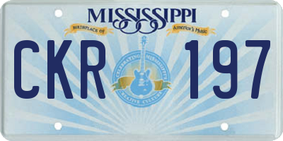 MS license plate CKR197