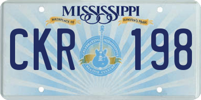 MS license plate CKR198