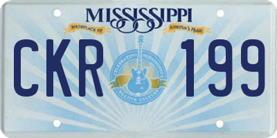 MS license plate CKR199