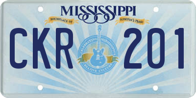 MS license plate CKR201