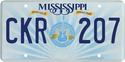 MS license plate CKR207