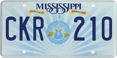 MS license plate CKR210