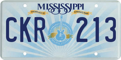 MS license plate CKR213