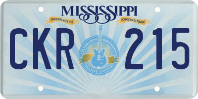MS license plate CKR215