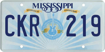 MS license plate CKR219