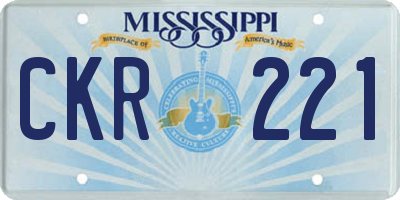 MS license plate CKR221
