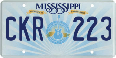 MS license plate CKR223