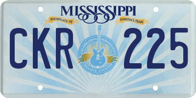 MS license plate CKR225