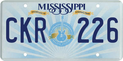 MS license plate CKR226