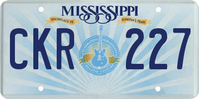 MS license plate CKR227