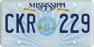 MS license plate CKR229