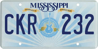 MS license plate CKR232
