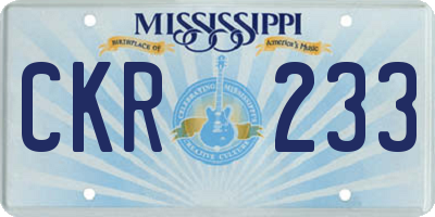 MS license plate CKR233