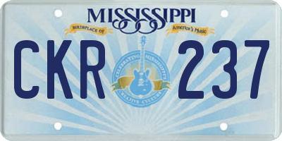 MS license plate CKR237