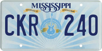 MS license plate CKR240