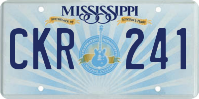 MS license plate CKR241