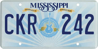 MS license plate CKR242