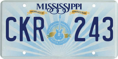 MS license plate CKR243