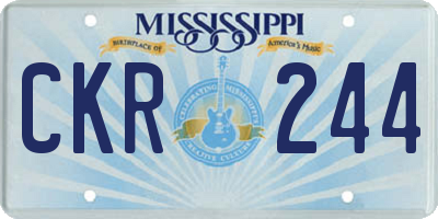 MS license plate CKR244