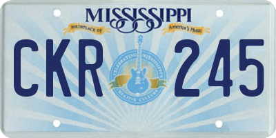 MS license plate CKR245