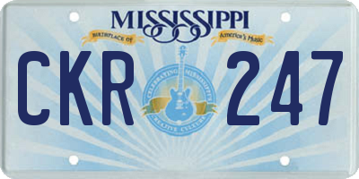 MS license plate CKR247