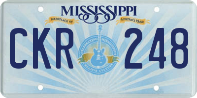 MS license plate CKR248