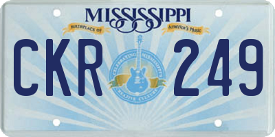 MS license plate CKR249