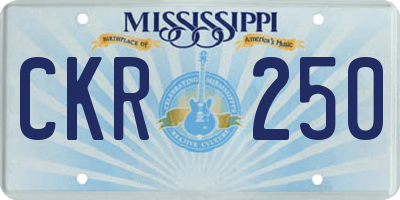 MS license plate CKR250