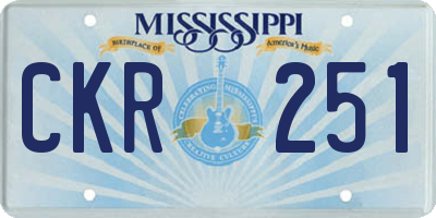 MS license plate CKR251