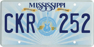 MS license plate CKR252