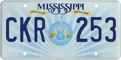 MS license plate CKR253