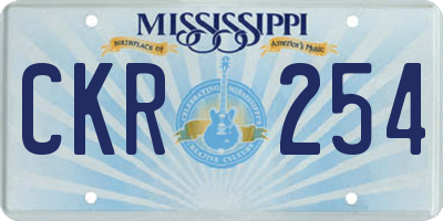 MS license plate CKR254