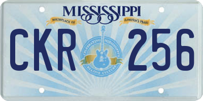 MS license plate CKR256