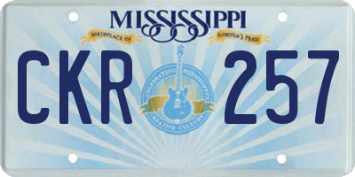 MS license plate CKR257