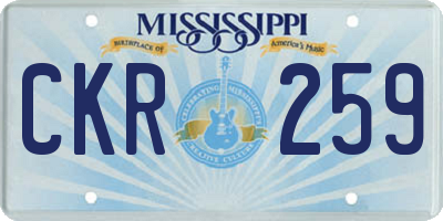 MS license plate CKR259