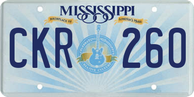 MS license plate CKR260