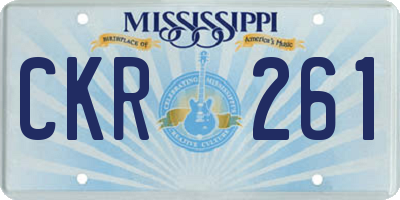 MS license plate CKR261