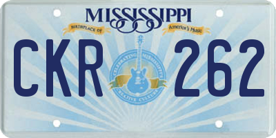 MS license plate CKR262