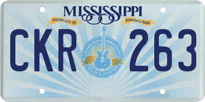 MS license plate CKR263