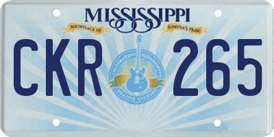 MS license plate CKR265