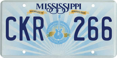 MS license plate CKR266