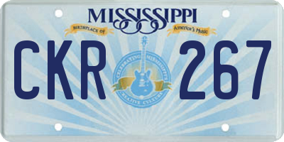 MS license plate CKR267