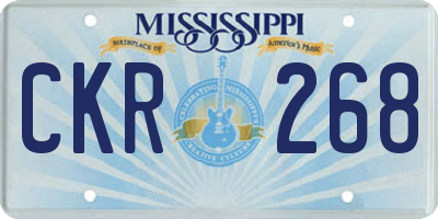 MS license plate CKR268