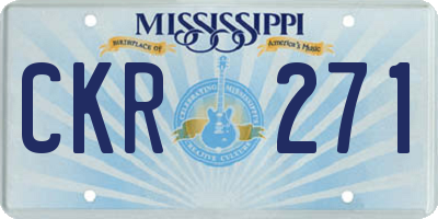 MS license plate CKR271
