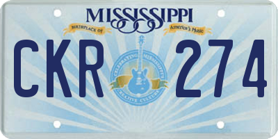 MS license plate CKR274