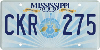 MS license plate CKR275