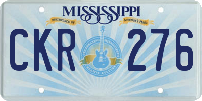 MS license plate CKR276