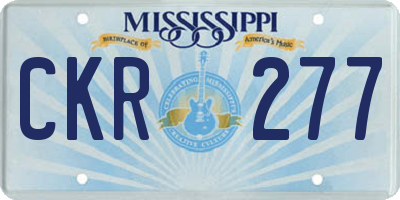 MS license plate CKR277
